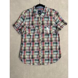Nautica Jeans Cotton Shirt Women's Medium Patchwork Plaid NEW